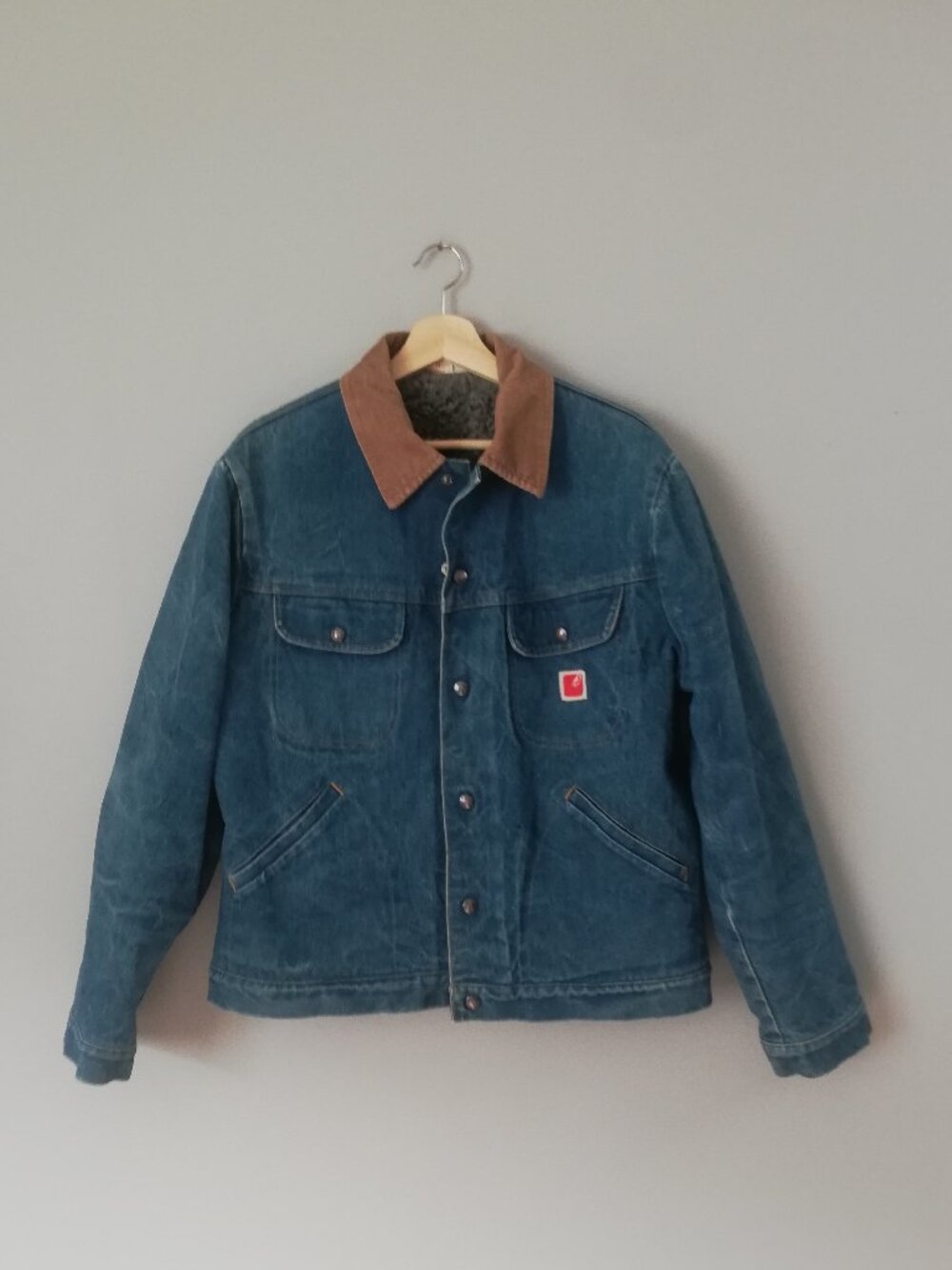 70s GWG Men's Denims Jacket Made in Canada Size 44 Heavyweight Sherpa Lined
